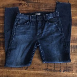 Mother Looker high waisted ankle fray jeans